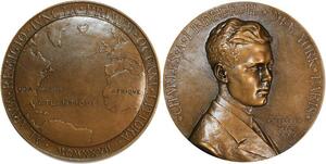 R2131 Rare USA Medal Aviator Lindbergh New York Paris 1927 Prud'Homme UNC