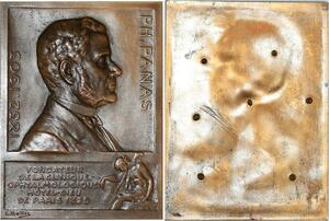 R2159 Rare Médaille Epreuve Philipp Panas Ophtalmologe Hôtel-Dieu Paris 1903 SPL