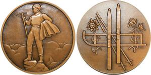 R2171 Rare Médaille France Art Déco Alpinisme Marcel Renard SPL -> Make offer