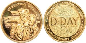 R2195 Médaille D-Day 50 ans Débarquement 1944 1994 Overlord Vermeil Proof BE