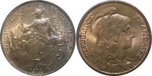 R2257 France 5 Centimes Dupuis 1912 SPL -> Faire Offre