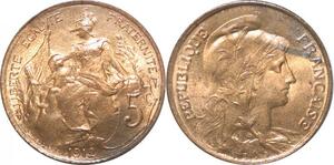 R2263 France 5 Centimes Dupuis 1912 SPL -> Faire Offre