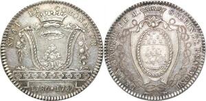 R2278 Rare Jeton Bretagne Guerin de Beaumont Mairie Nantes 1787 Argent FDC