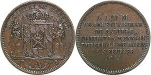 R2289 Rare 1er Empire Module Essai 2 Francs Visite Roi Reine Bavière 1810 SUP