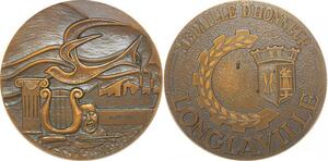 R2299 Médaille Honneur Lorraine Longlaville Théâtre Lyre Pinceaux Gibert Douroux
