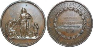 R2314 Médaille Quète pour les pauvres Hommage Reconnaissant Caqué 1866 Paris