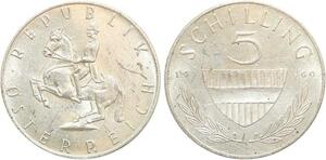 R2322 Austria 5 Schilling Lippizaner Stallion 1960 Silver AU -> Make offer