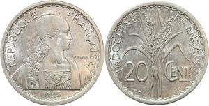 R2349 French Indochina 20 Cents 1945 C Castelsarrasin UNC -> Make offer