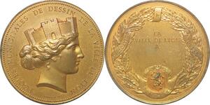 R2369 Coffret Médaille Ecoles Dessin Beaux Arts Poncet Lyon Vermeil SUP >Offer