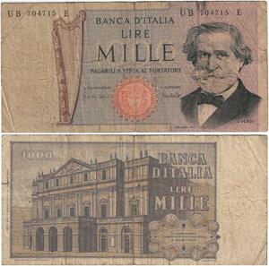 R2419 Banknote Italy 1000 Lire Verdi Pagabili Vista Al Portatore 1969 ->Offer