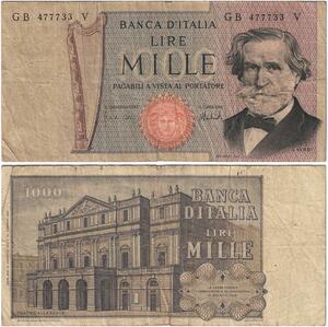 R2420 Banknote Italy 1000 Lire Verdi Pagabili Vista Al Portatore 1969 ->Offer
