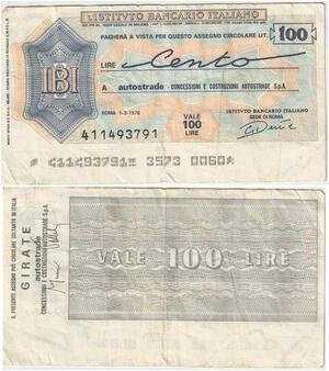 R2424 Banknote Italy 100 Lire 1976 Rome -> Make Offer