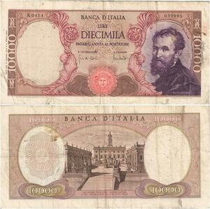 R2426 Banknote Italy 10000 Lire Michelangelo 1962 -> Make Offer