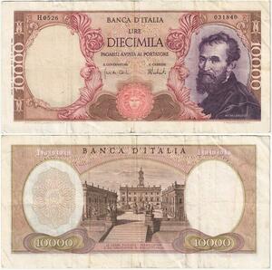 R2431 Banknote Italy 10000 Lire Michelangelo 1962 -> Make Offer