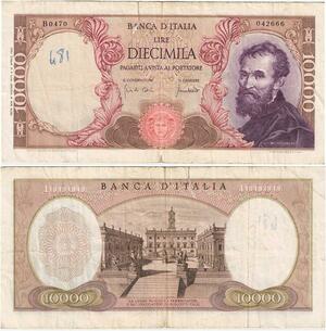 R2435 Banknote Italy 10000 Lire Michelangelo 1962 -> Make Offer