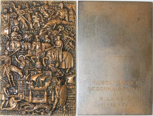 R2448 Rare Médaille Plaque Art Histoire Paris Attila Napoléon St Louis 1951 SUP