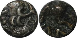 R2517 Rare Celtic Denier Rameau Vindelici Germanie IIe BC Volutes Cheval Silver