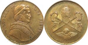 R2555 Medal Vatican Pope Pie IX 1792 1878 Two Cross AU -> Make Offer