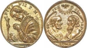 R2558 Rare Medal Vatican Pope Pie VII 1742 1823 Petrus Paulus Roma AU > M offer