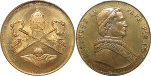 R2561 Medal Vatican Pope Pie IX 1792 1878 Two Cross Roma AU -> Make Offer