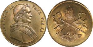 R2569 Medal Vatican Pope Pie IX 1792 1878 Two Cross AU -> Make Offer