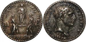 R2579 Rare Médaille Quinaire Sacre Napoléon An 13 1805 Jeuffroy Argent SUP