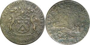 R2596 Rare Jeton Baron Auguste Robert de Pomereu 1684 Emigré Quebec Piefort