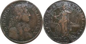 R2604 Rare Jeton Louis XIV Buste Cravate Batiments du Roi 1668 -> Faire offre