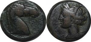 R2616 Greek Zeugitania Carthage Sardinian Shekel Tanit Horse circa 300-264 BC