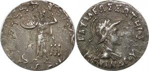 R2624 Rare Indo Greek Bactria Drachm Menander I Soter 165/55-130 BC Silve