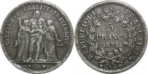 R2634 Faux d'époque 5 Francs Hercule 1873 A Paris Argent -> Make Offer