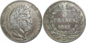 R2640 Faux d'époque 5 Francs Louis Philippe I 1848 A Paris Argent -> Make Offer