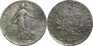 R2652 Faux d'époque France 2 Francs Semeuse 1917 Argent -> Make d'Offer