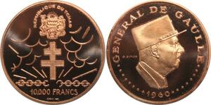 R2678 Rare TOP Tchad 10000 Francs Essai Général De Gaulle Simon 1960 PCGS SP67