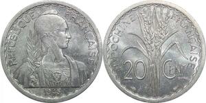 R2679 French Indochina 20 Cents 1945 C Castelsarrasin Turin AU +-> Make Offer