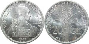 R2681 French Indochina 20 Cents 1945 C Castelsarrasin Turin UNC -> Make Offer