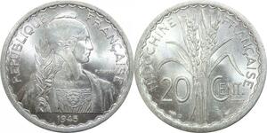 R2682 French Indochina 20 Cents 1945 C Castelsarrasin Turin UNC -> Make Offer