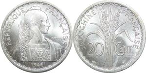 R2683 French Indochina 20 Cents 1945 C Castelsarrasin Turin UNC -> Make Offer