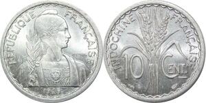R2690 French Indochina 10 Cents 1945 Turin UNC -> Make Offer
