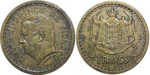 R2696 Monaco 2 Francs Louis II Prince Grimaldi 1945 Maubert AU -> Make Offer