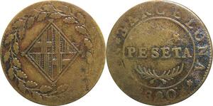 R2699 Rare Faux d'epoque Spain Barcelona Peseta 1810 -> Make Offer