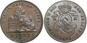 R2701 Belgium 2 Centimes Leopold II 1876 AU -> Make Offer