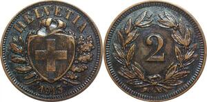 R2703 Suisse Switzerland 2 Rappen Helvetia 1913 B Berne AU -> Make Offer 
