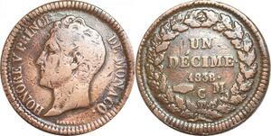 R2709 Monaco Un Decime Prince Honore V 1838 -> Make Offer