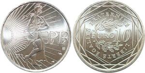 R2728 France 10 Euros La Semeuse Monnaie de Paris Argent 2009 FDC -> Make Offer
