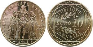 R2734 France 10 Euros Hercule Monnaie de Paris Argent 2012 Dorée FDC > M Offer