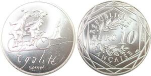 R2788 France 10 Euros Egalité Hiver Monnaie Paris Argent 2014 Sempé FDC >Offer