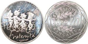 R2795 France 10 Euros Fraternité Eté Monnaie de Paris Argent 2014 Sempé FDC