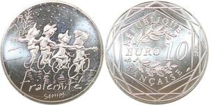 R2796 France 10 Euros Fraternité Hiver Monnaie de Paris Argent 2014 Sempé FDC