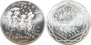 R2800 France 10 Euros Fraternité Automne Monnaie de Paris Argent 2014 Sempé FDC